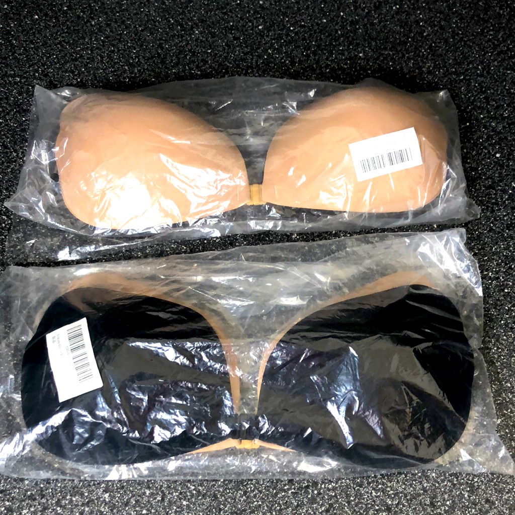 Strapless Adhesive Bras Lot Of 4 2 Black & 2 Nude Size D